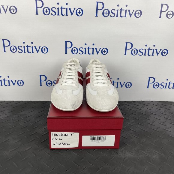 Bally Haldin White Suede Low Top Sneakers US 6 w/ Defect - Picture 9 of 10
